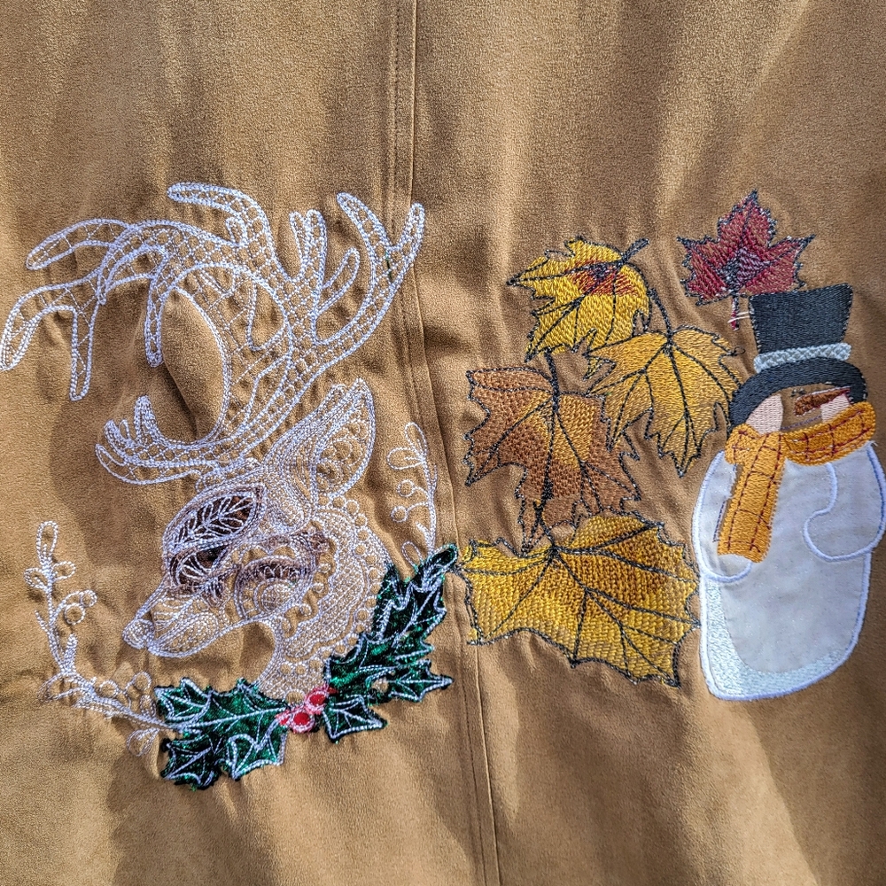 "Fall Transition" Cute Embroidered Jacket - Picture 4 of 4
